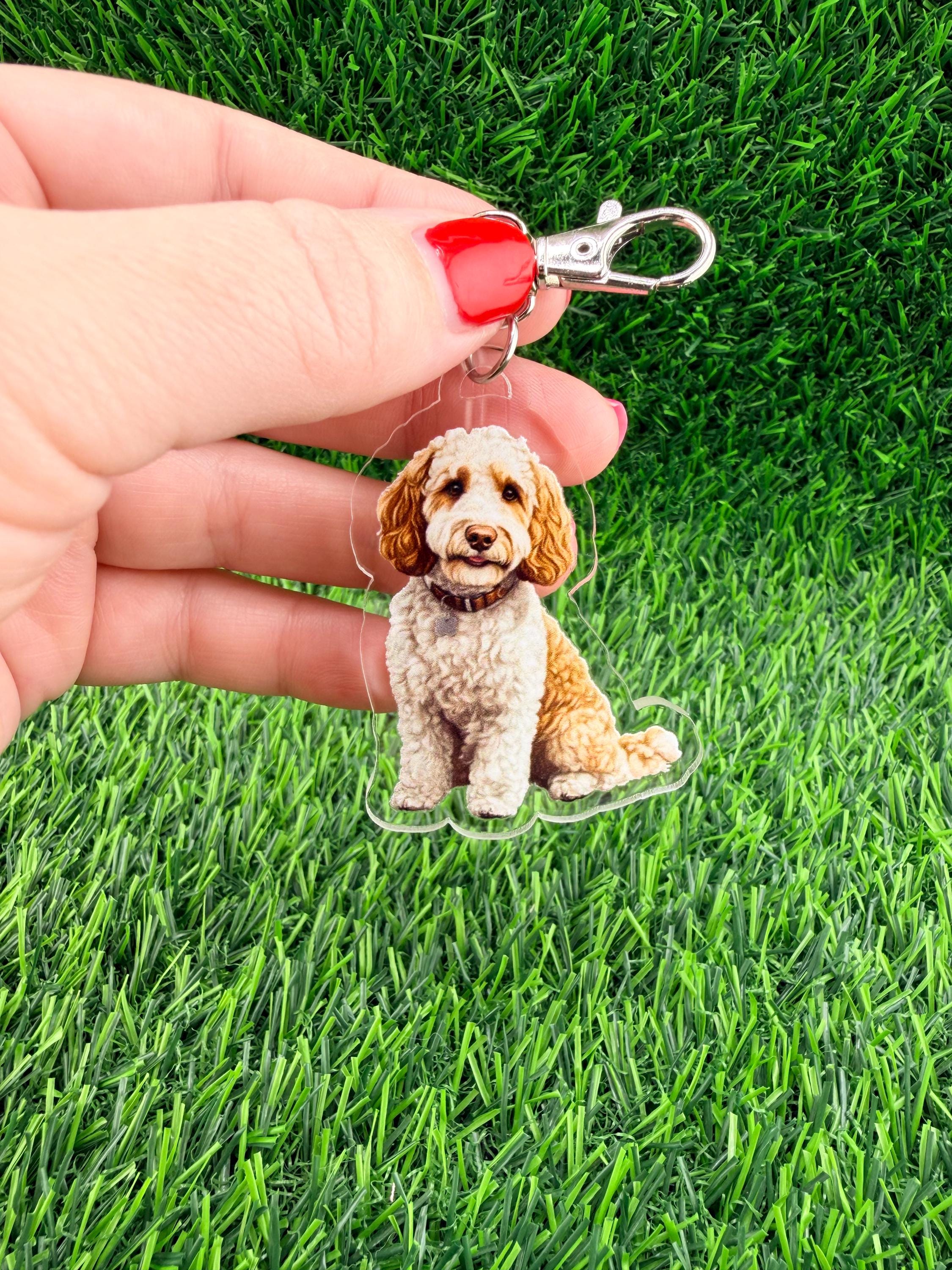 Doodle Cream and Tan Dog Keychain