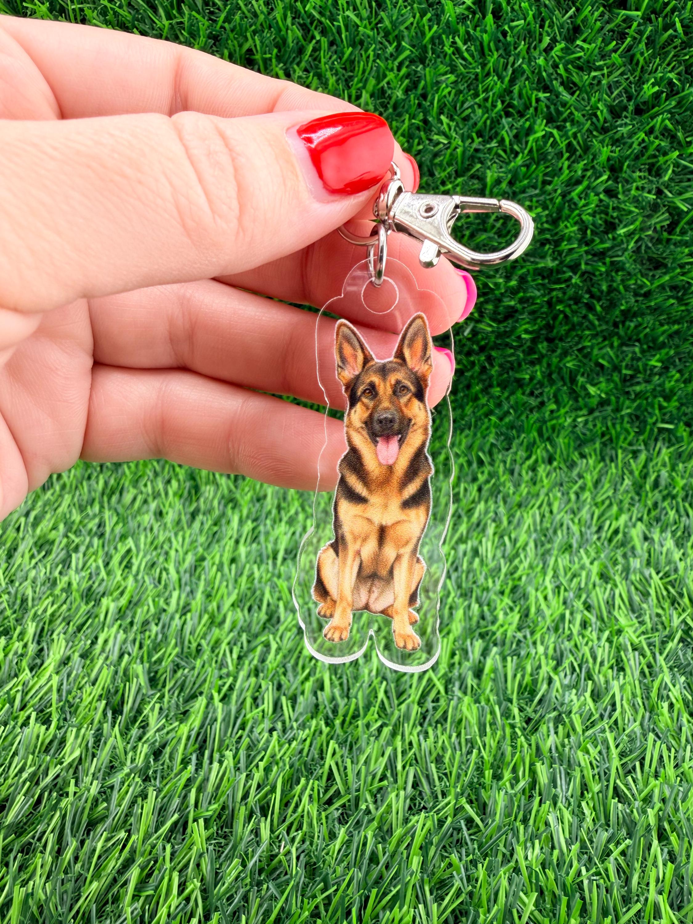 German Shepherd Liver Dog Keychain