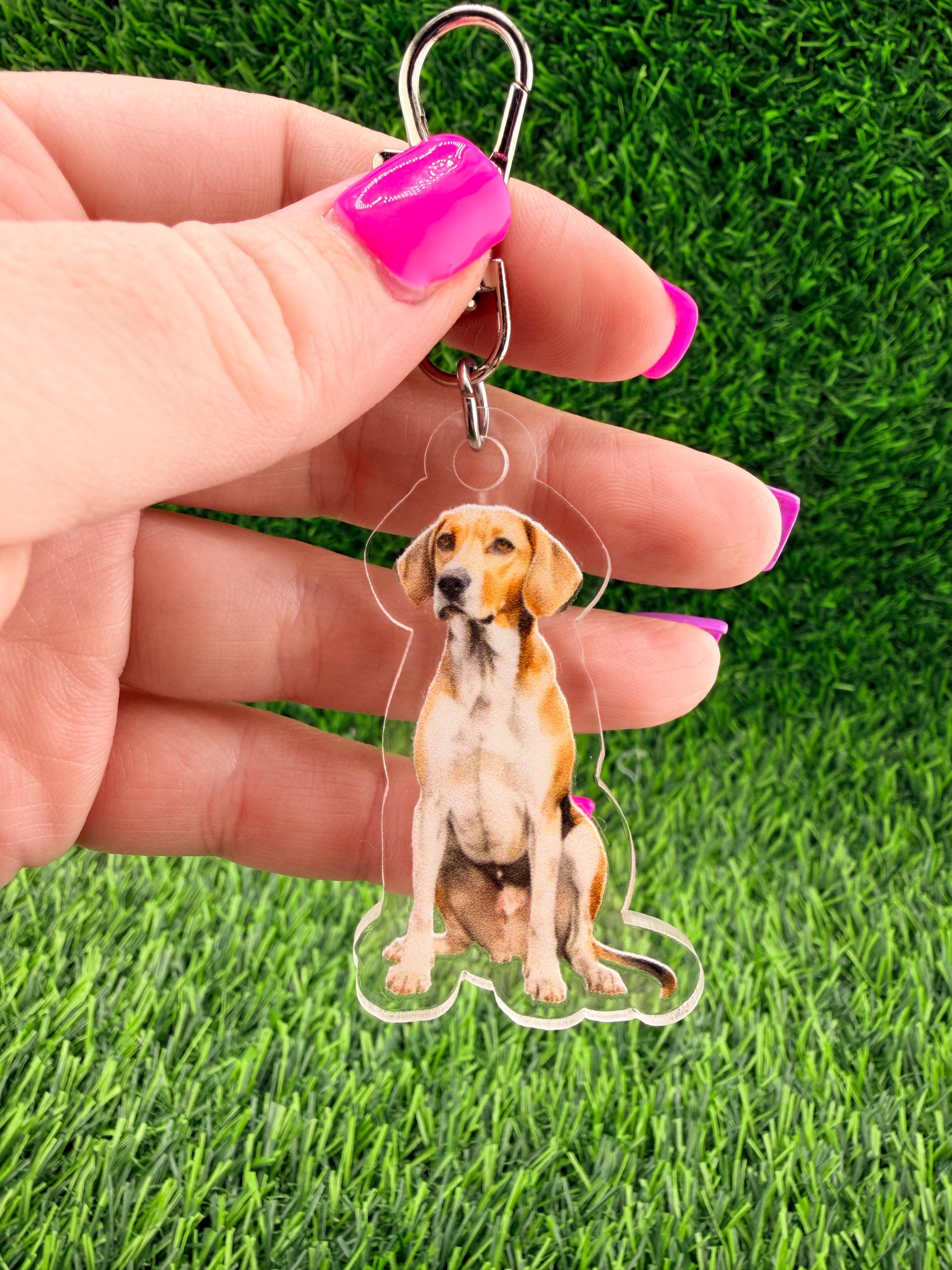 English Fox Hound Dog Keychain