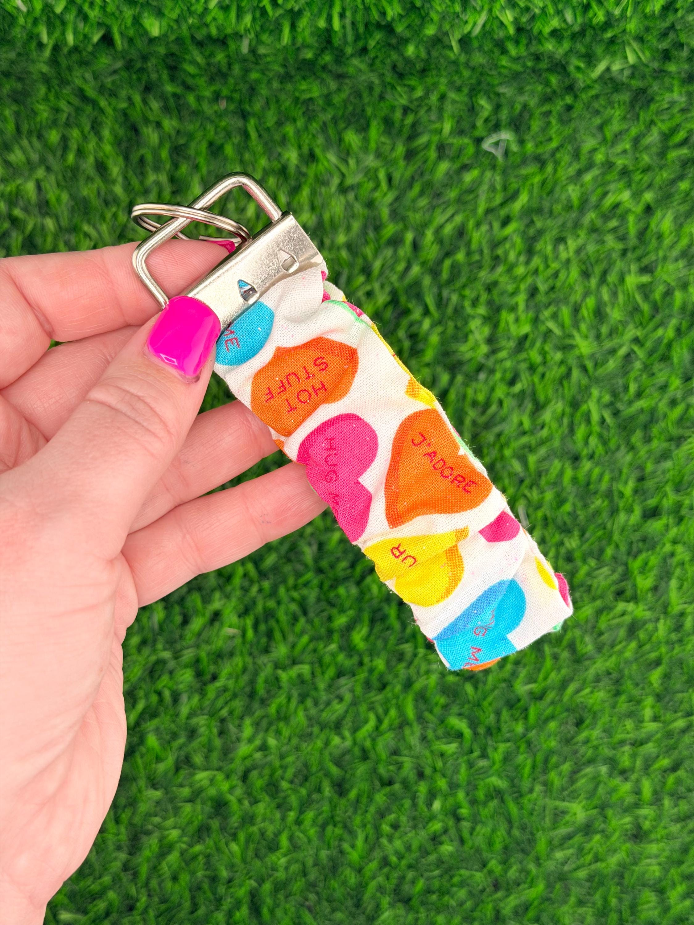 Conversation Hearts Scrunchie Wristlet