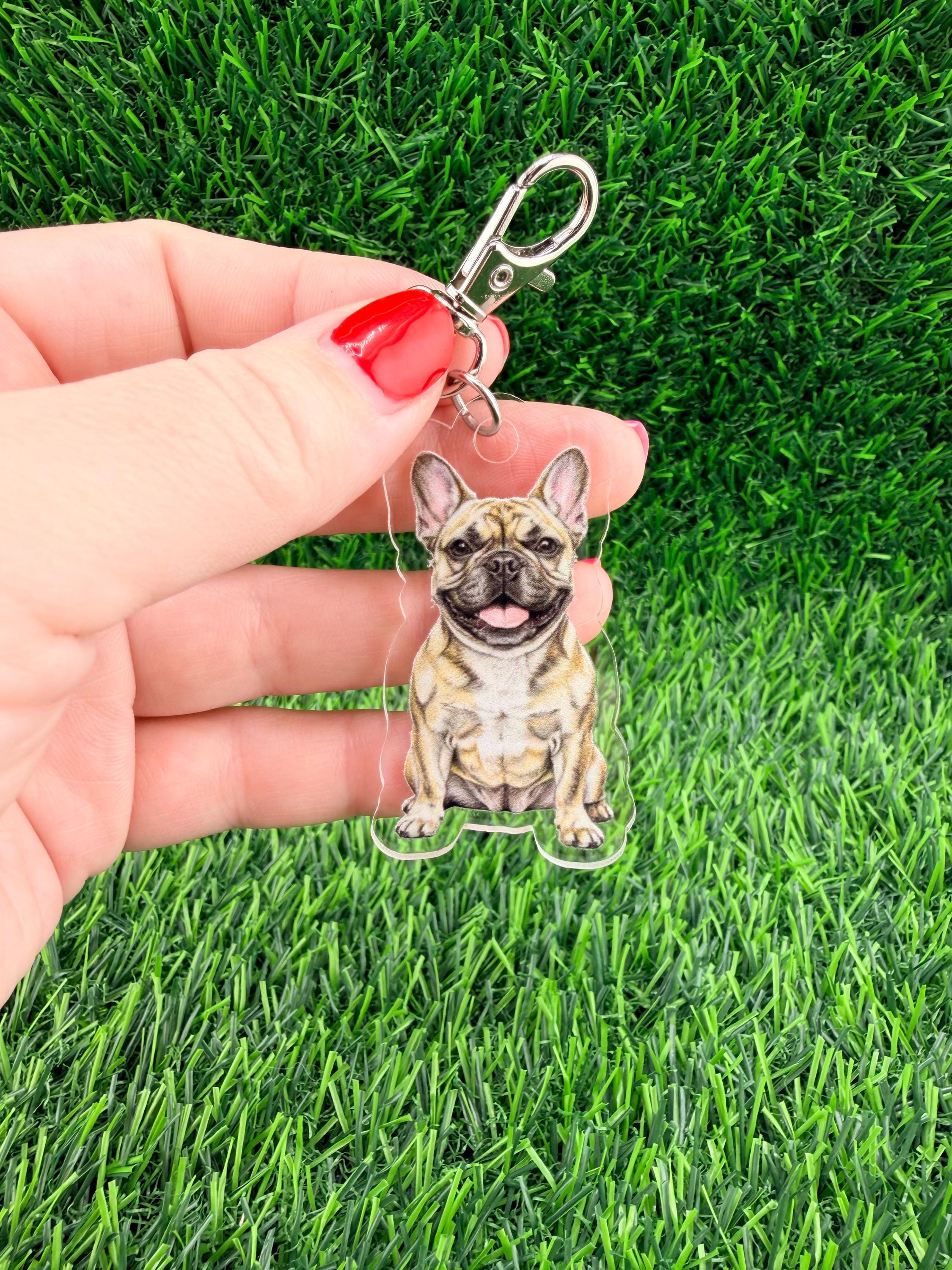 Frenchie Reverse Brindle French Bulldog Keychain