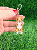 Australian Shepherd Red Tri Dog Breed Keychain