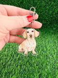 Short Haired Dachshund Cream Dog Breed Keychain