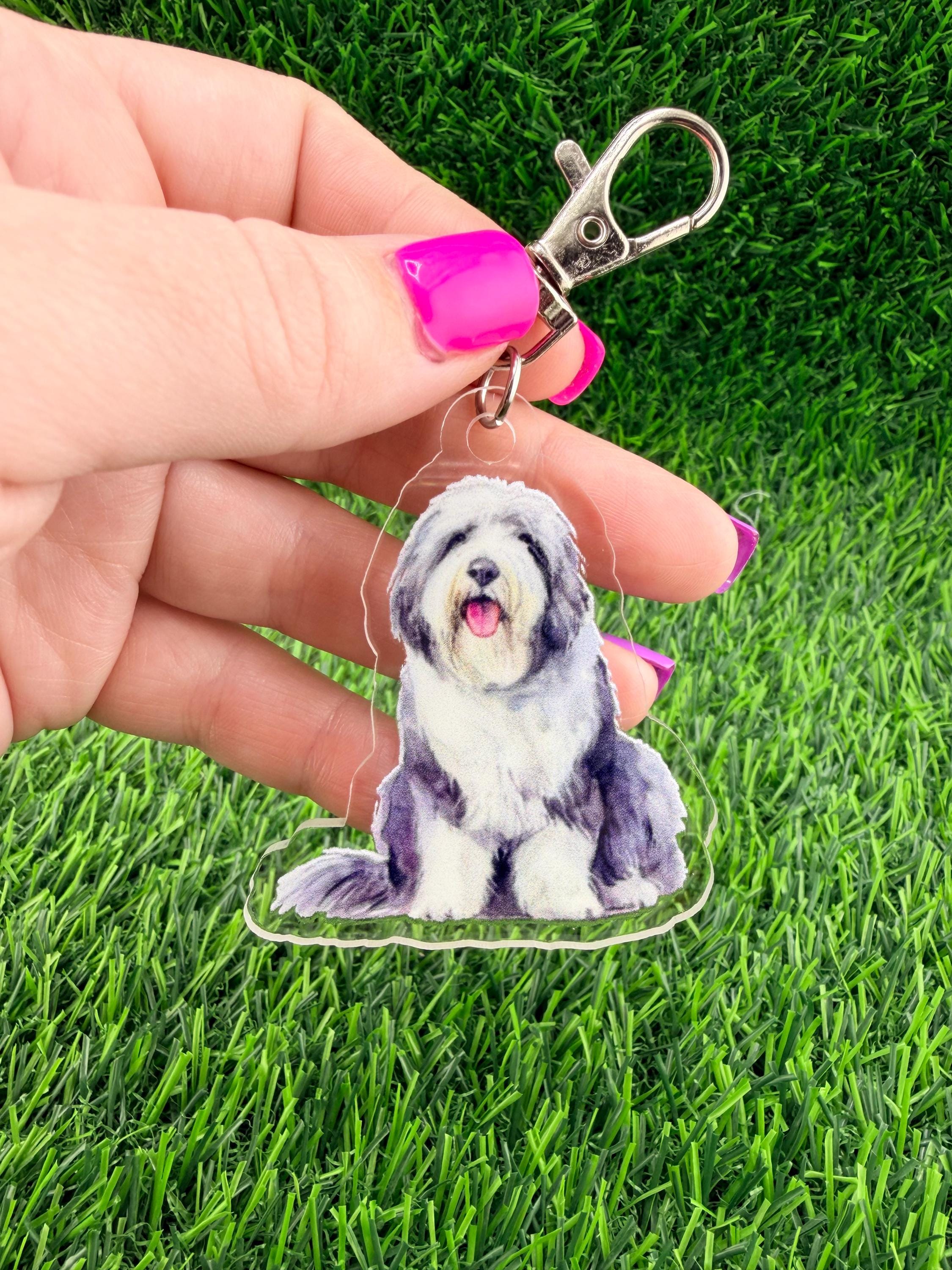 Old English Sheepdog Dog Keychain