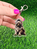 Russian Terrier Dog Keychain