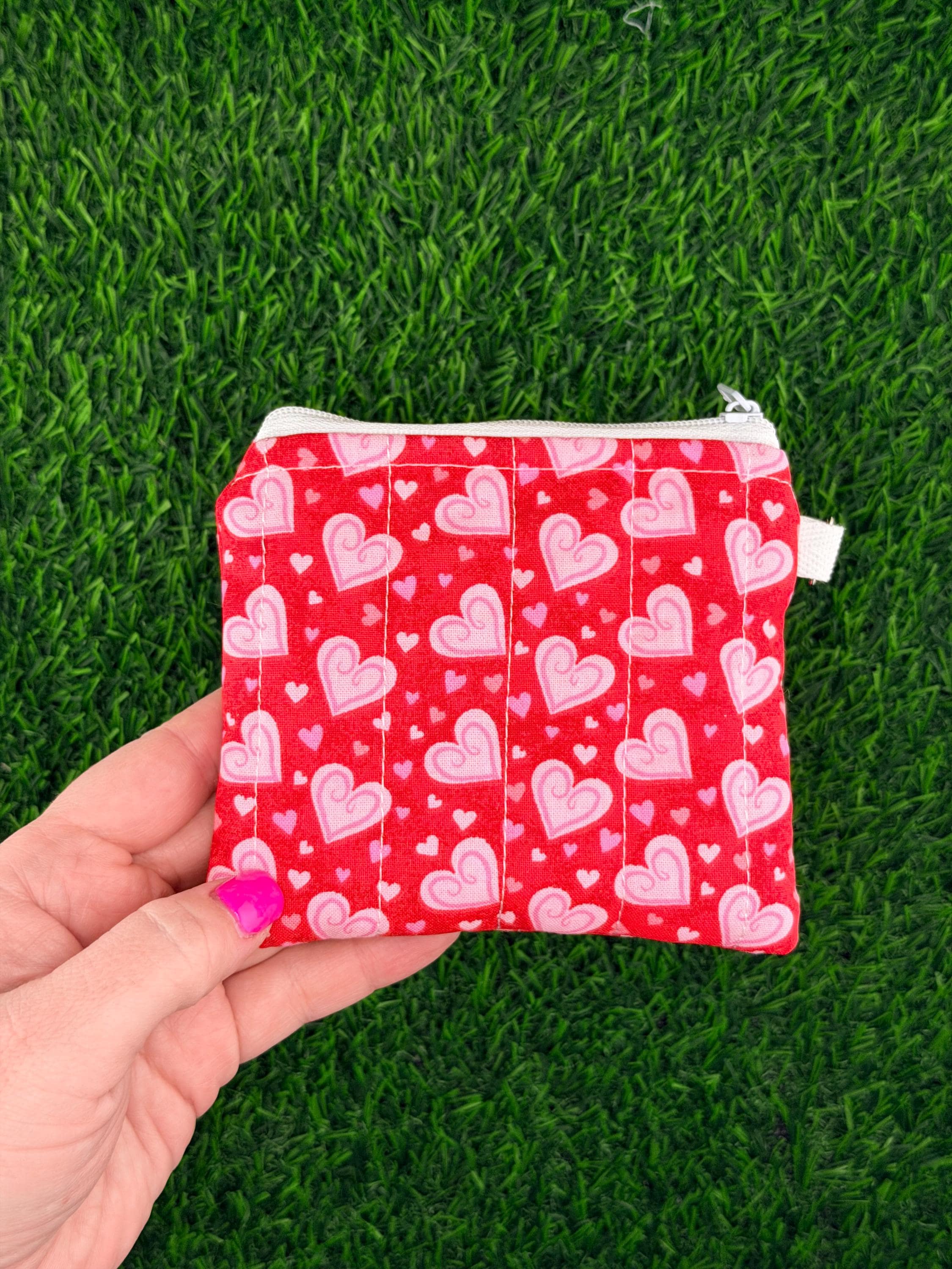 Pink Heart Swirl Quilted Wallet