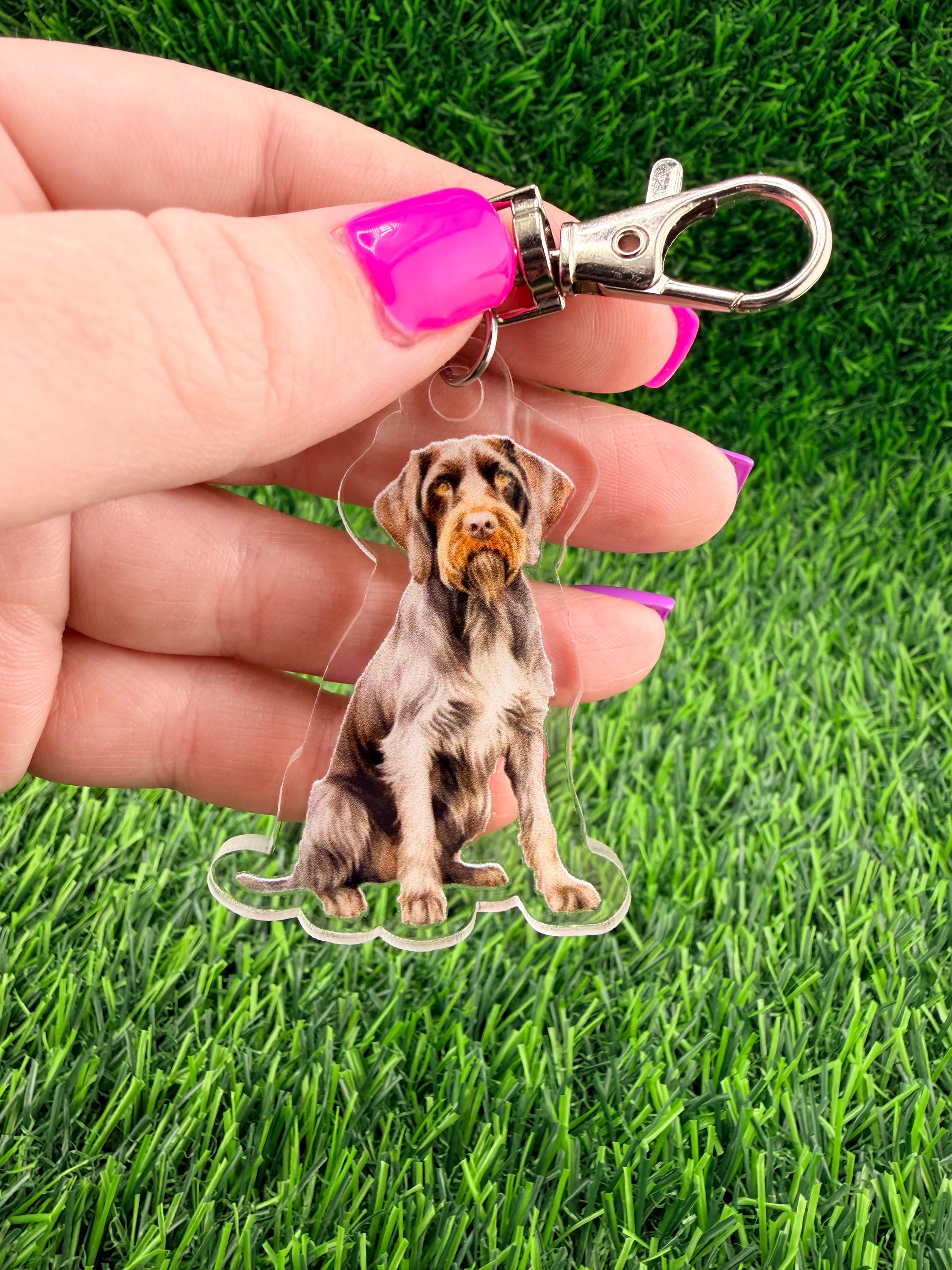 German Wirehound Pointer Dog Keychain