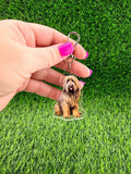 Briard Dog Keychain