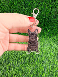 Frenchie Black Brindle French Bulldog Keychain