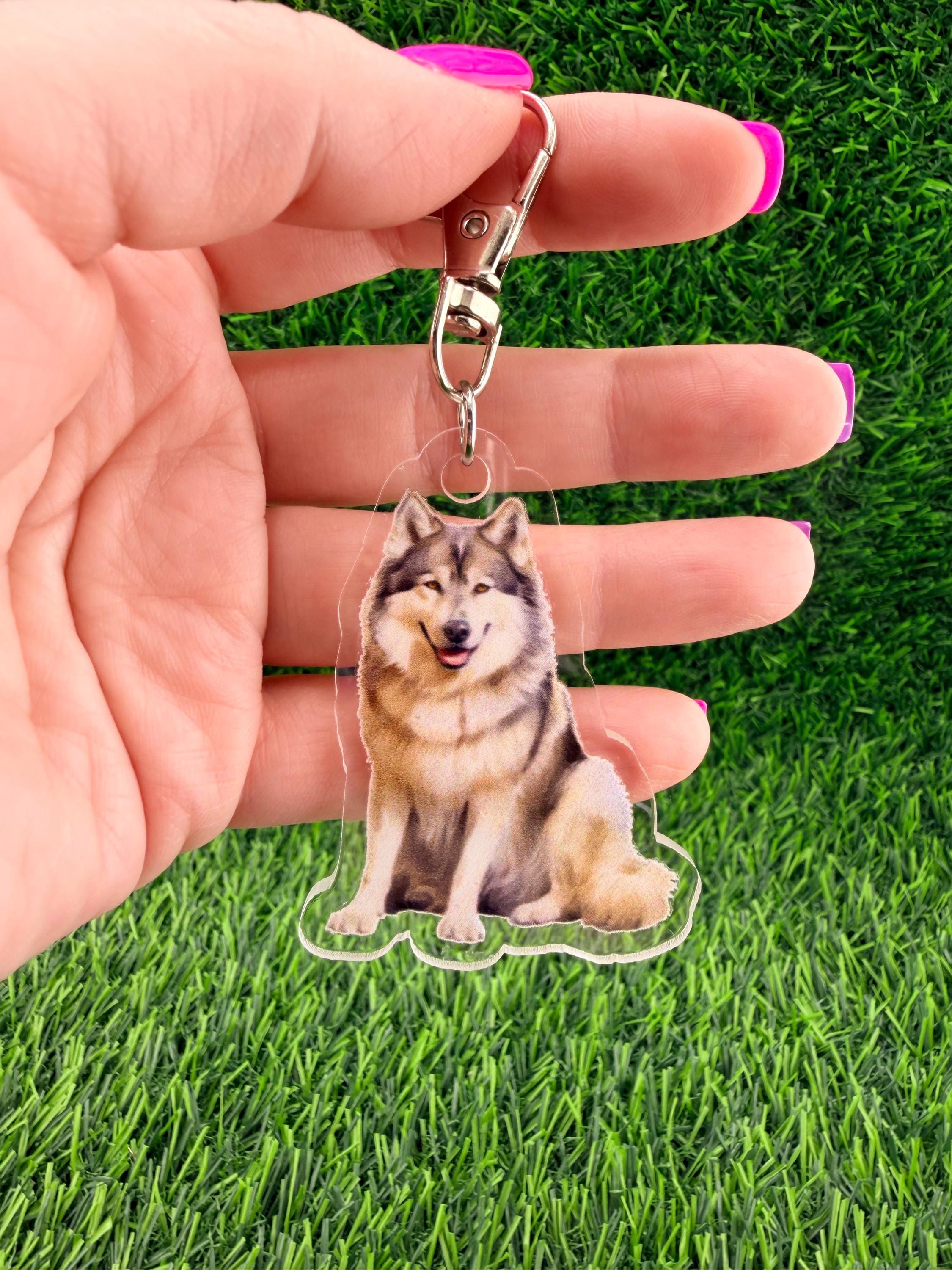 Alaskan Malamute Dog Keychain