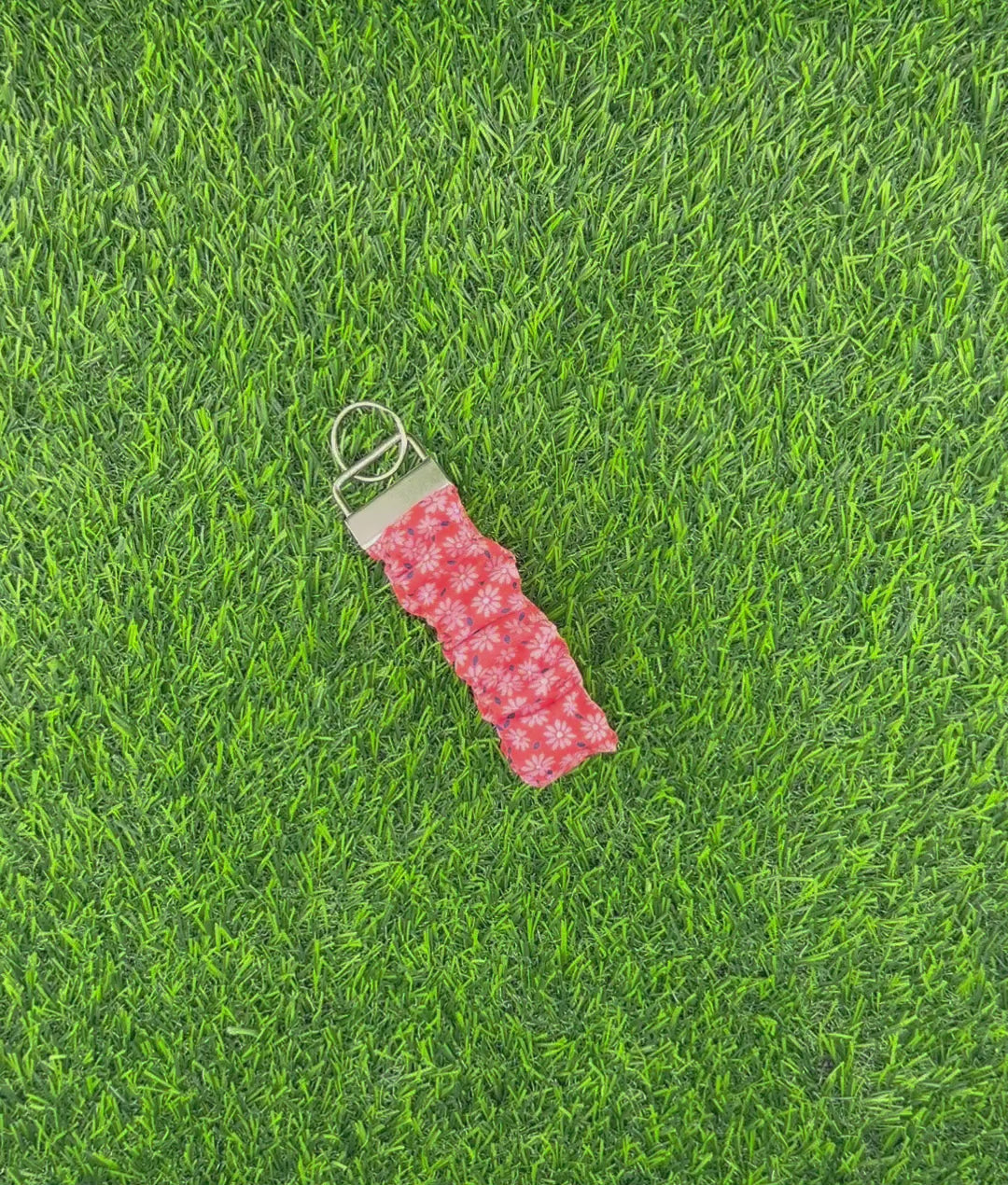 Ditsy Coral Scrunchie Wristlet