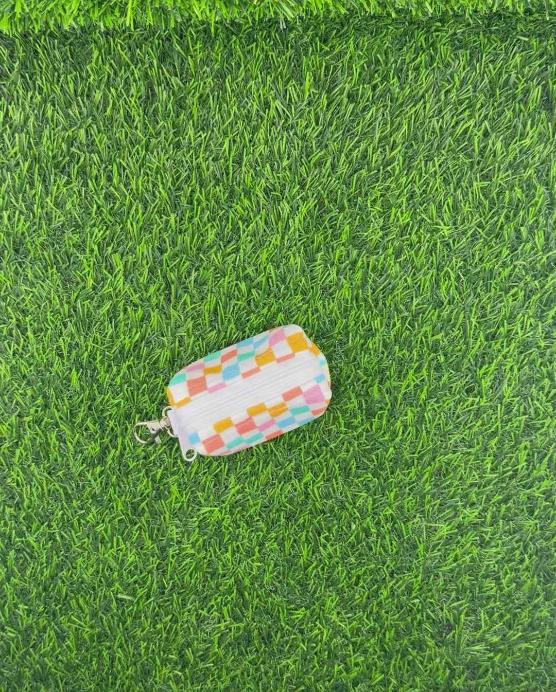 Retro Check Poop Bag Holder