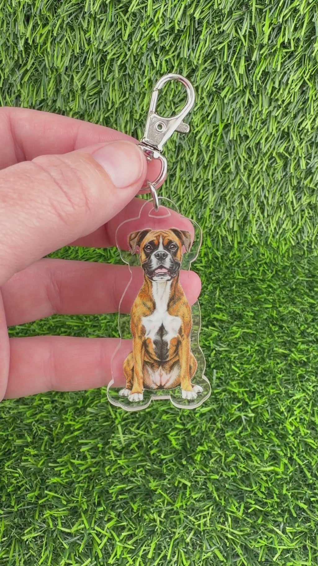 Boxer Brindle Keychain