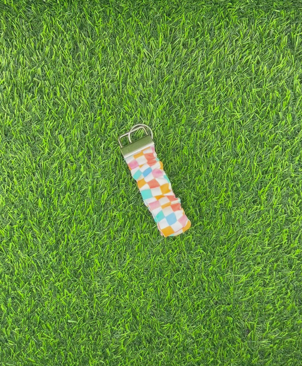 Retro Check Scrunchie Wristlet