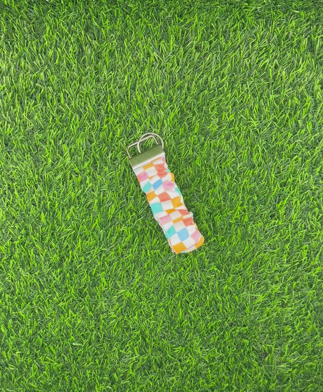 Retro Check Scrunchie Wristlet