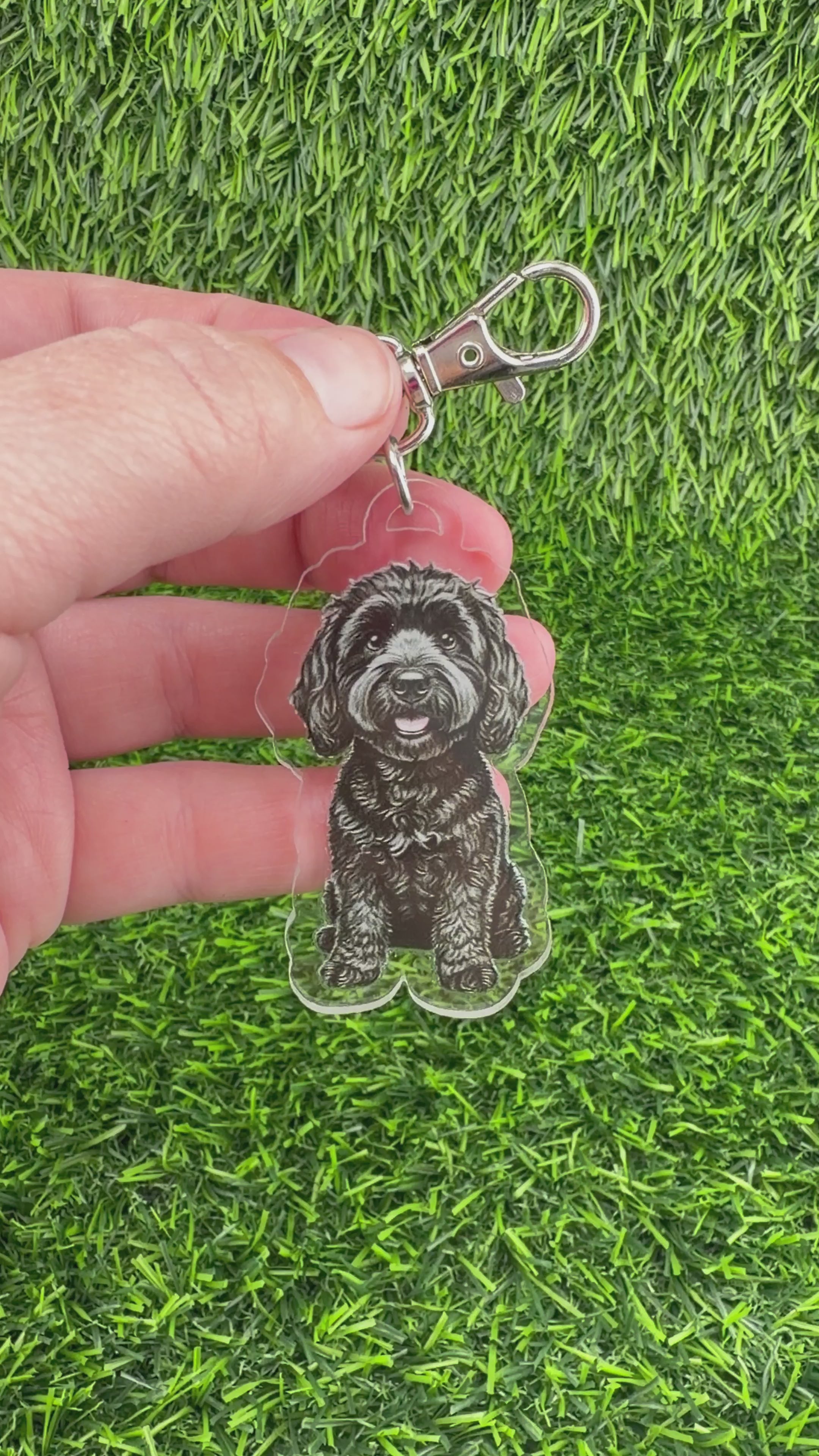Cavapoo Black Keychain