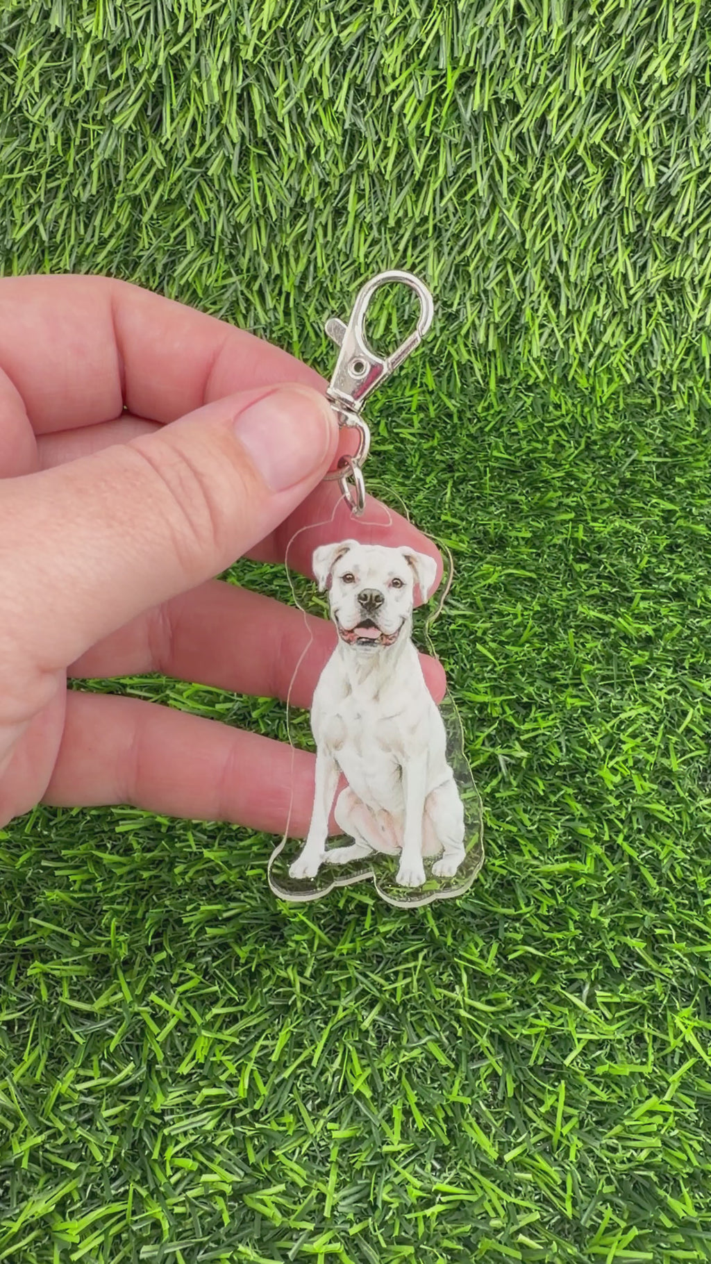 Boxer White Keychain