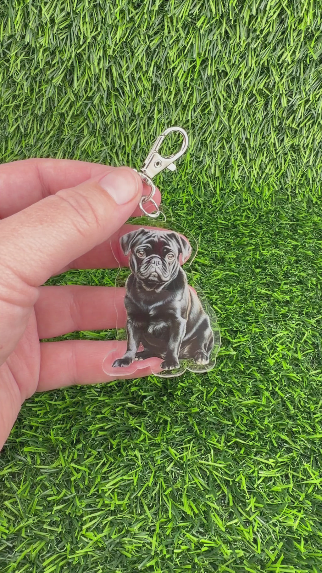 Pug Black Keychain