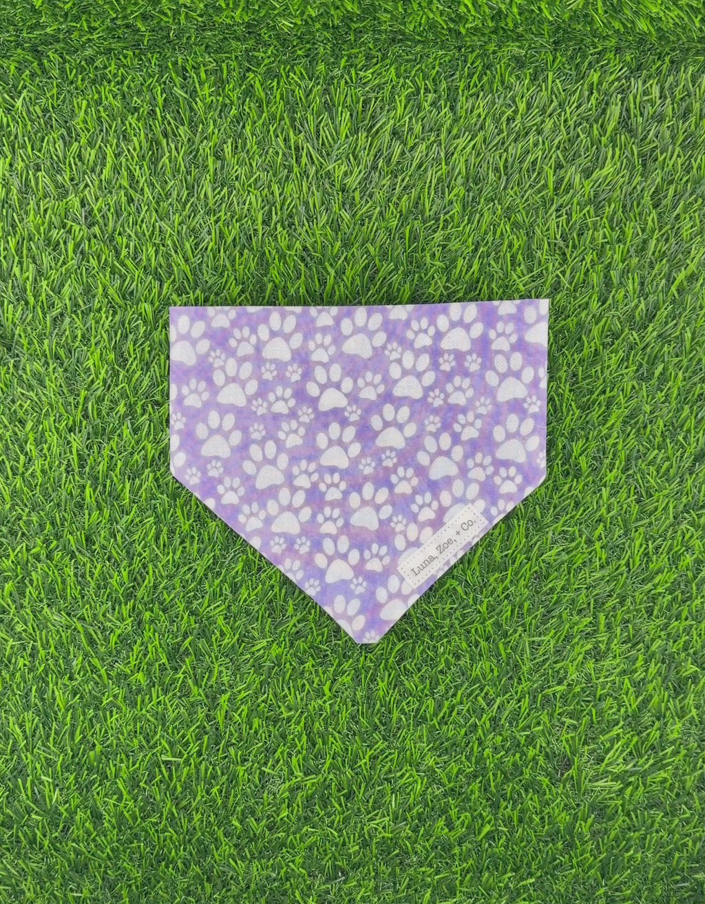 Purple Paw Scrunchie Bandana