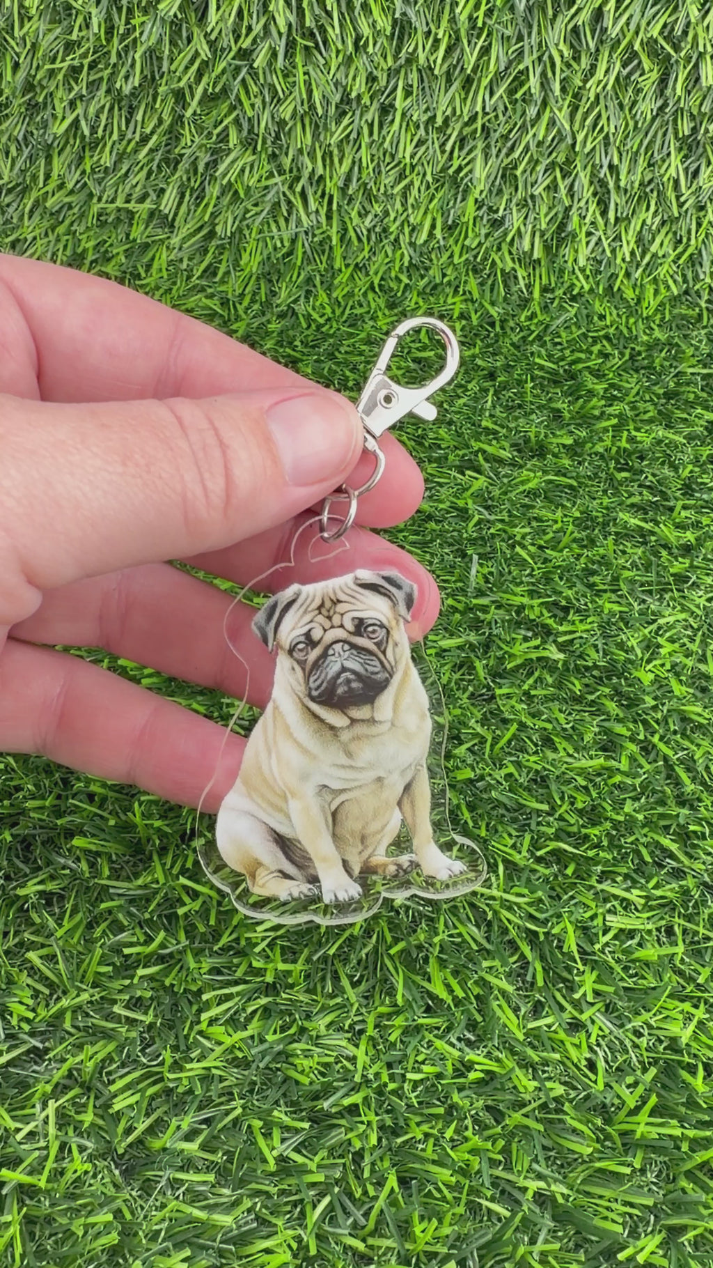 Pug Cream Tan Keychain
